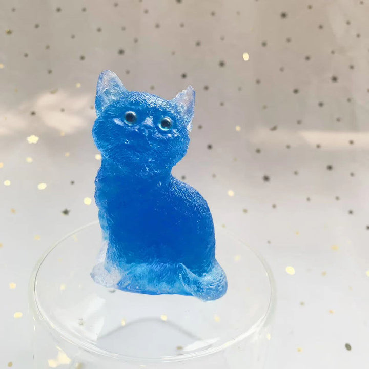 Olivenorma Crystal Resin Standing Cat Gemstone Decoration