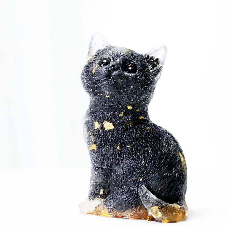 Olivenorma Crystal Resin Standing Cat Gemstone Decoration