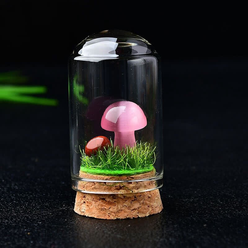 Olivenorma Glass Cover Crystal Mushroom Carving Gemstone Decoration - image 3