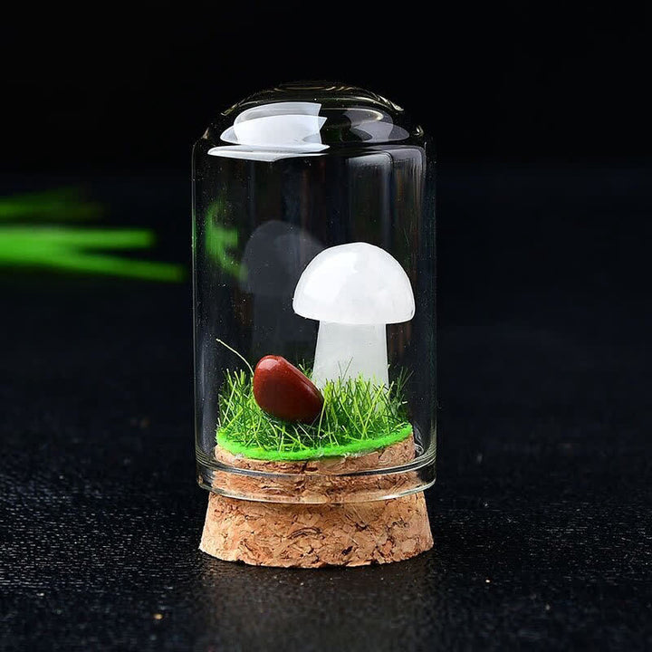 Olivenorma Glass Cover Crystal Mushroom Carving Gemstone Decoration - image 7