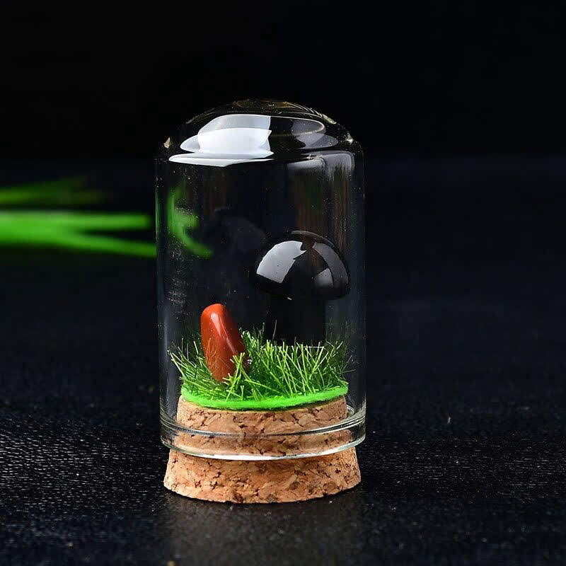 Olivenorma Glass Cover Crystal Mushroom Carving Gemstone Decoration - image 19