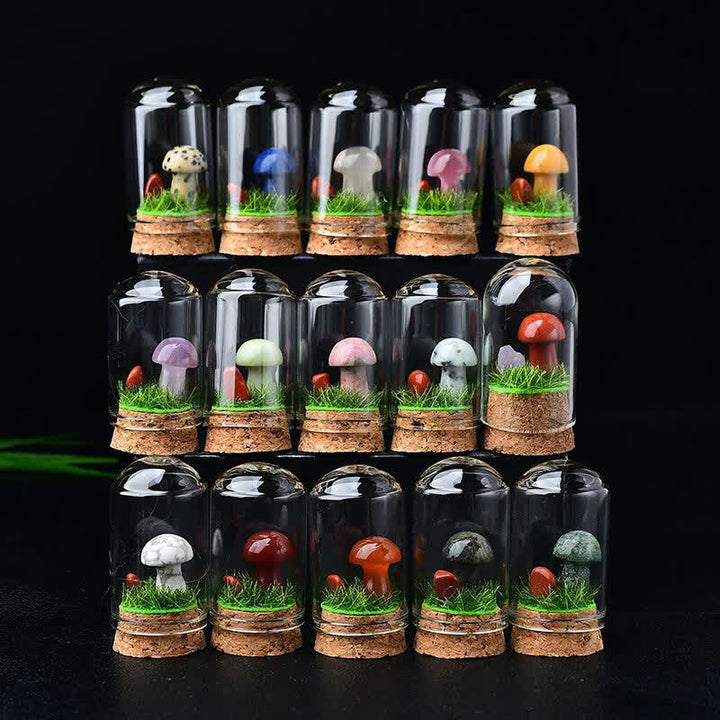 Olivenorma Glass Cover Crystal Mushroom Carving Gemstone Decoration - image 41