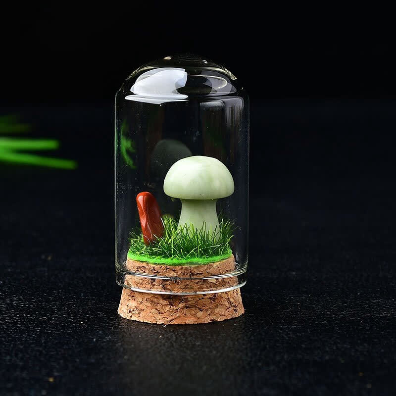 Olivenorma Glass Cover Crystal Mushroom Carving Gemstone Decoration - image 38