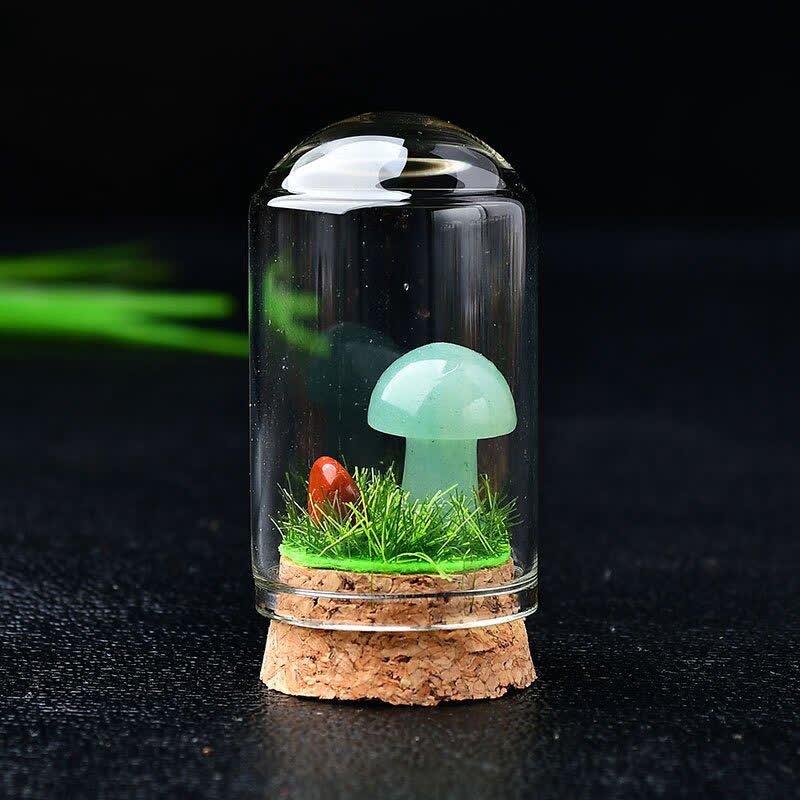 Olivenorma Glass Cover Crystal Mushroom Carving Gemstone Decoration - image 13