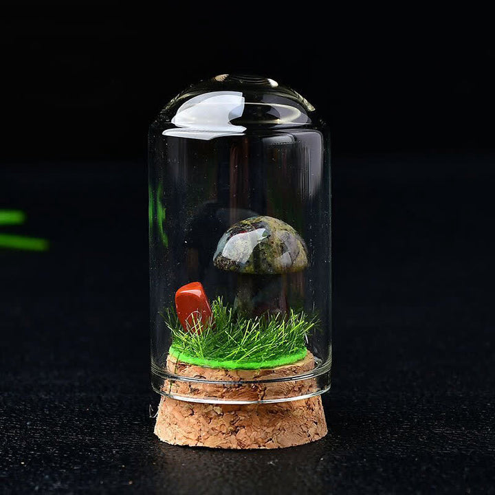 Olivenorma Glass Cover Crystal Mushroom Carving Gemstone Decoration - image 11