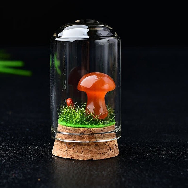 Olivenorma Glass Cover Crystal Mushroom Carving Gemstone Decoration - image 23