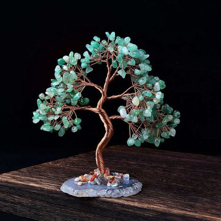 Olivenorma Colored Agate Gravel Base Feng Shui Tree