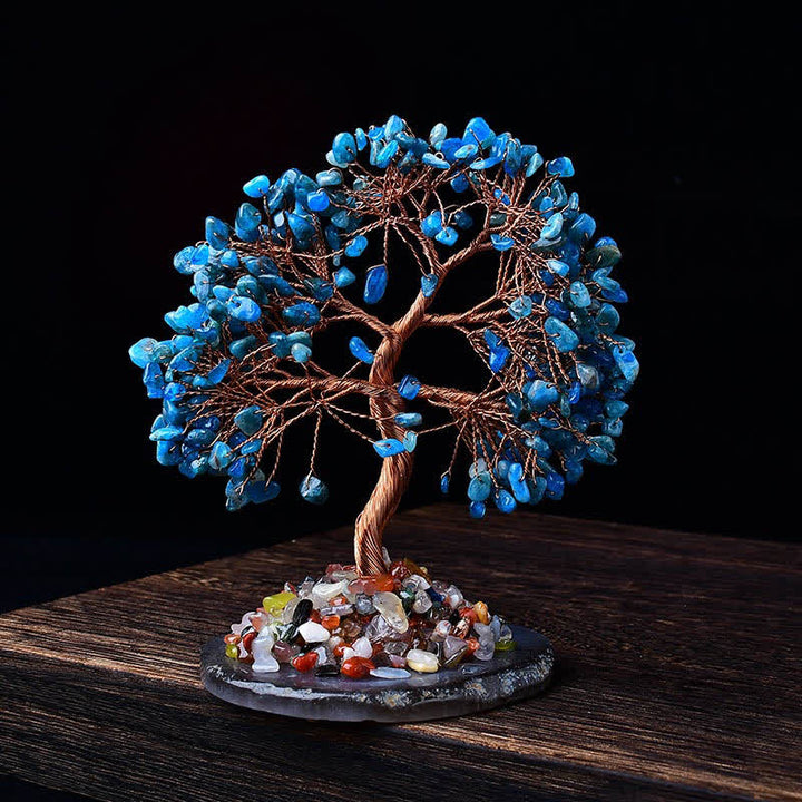 Olivenorma Colored Agate Gravel Base Feng Shui Tree