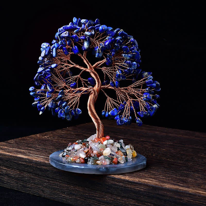 Olivenorma Colored Agate Gravel Base Feng Shui Tree