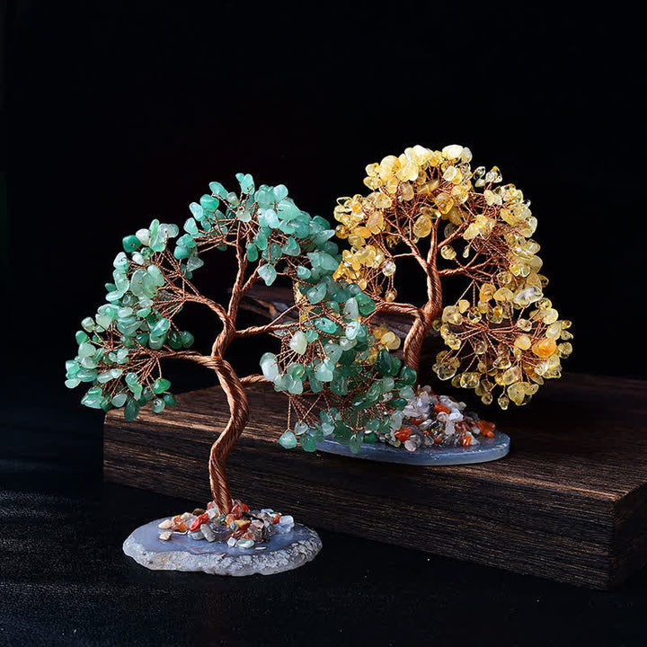 Olivenorma Colored Agate Gravel Base Feng Shui Tree