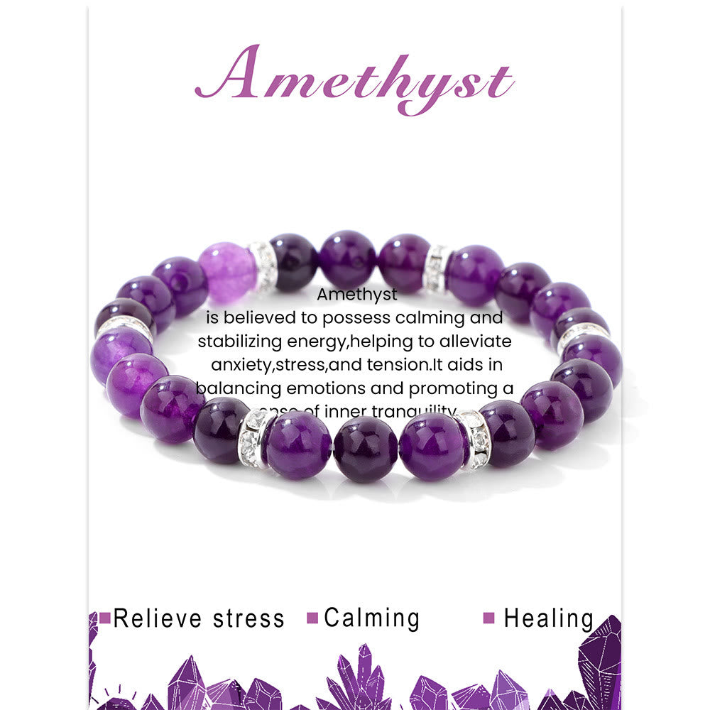 Olivenorma Natural Gemstone Round Shaped Healing Beaded Bracelet