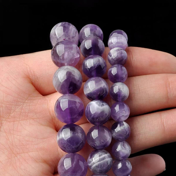 Olivenorma Natural Amethyst Healing Round Beaded Bracelet