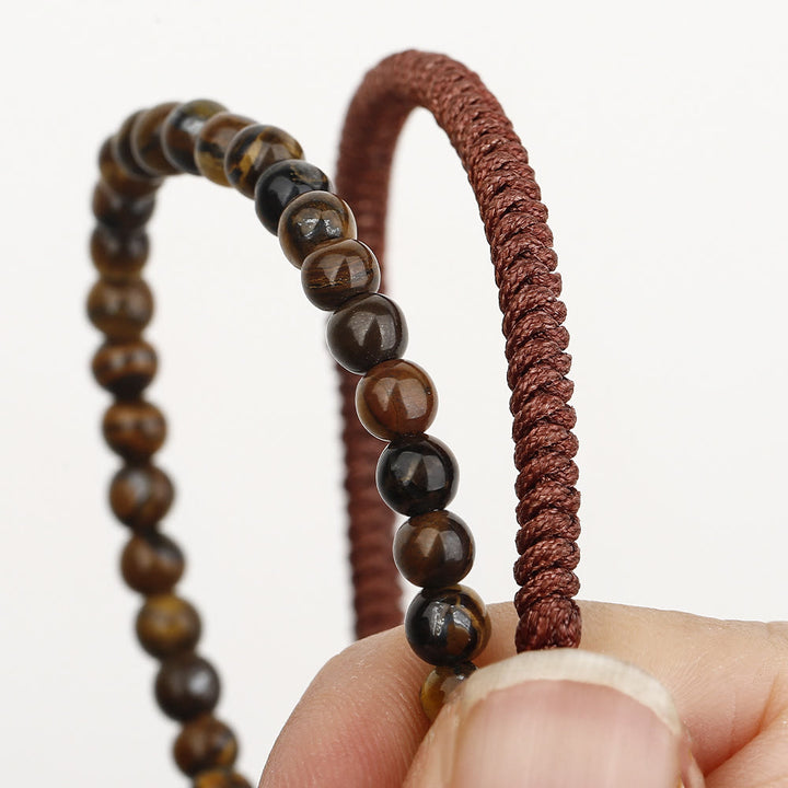 Olivenorma Natural Tiger Eye Beads Braided Bracelet