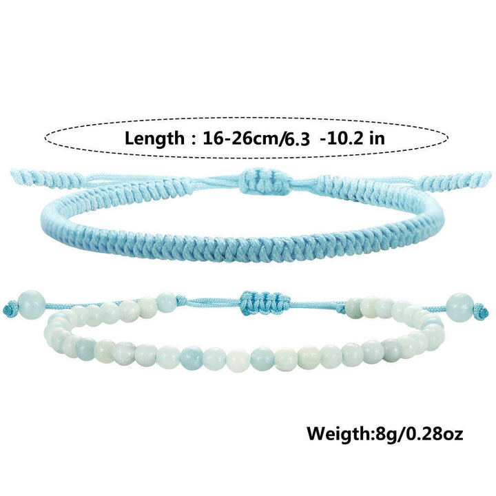 Olivenorma Natural Amazonite Beads Braided Bracelet
