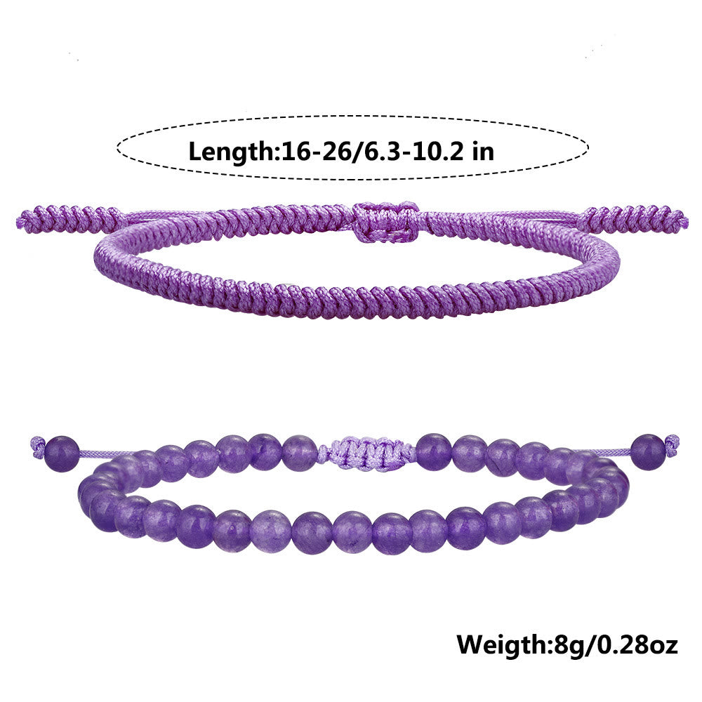 Olivenorma Natural Amethyst Beads Braided Bracelet