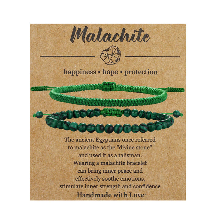 Olivenorma Natural Malachite Beads Braided Bracelet