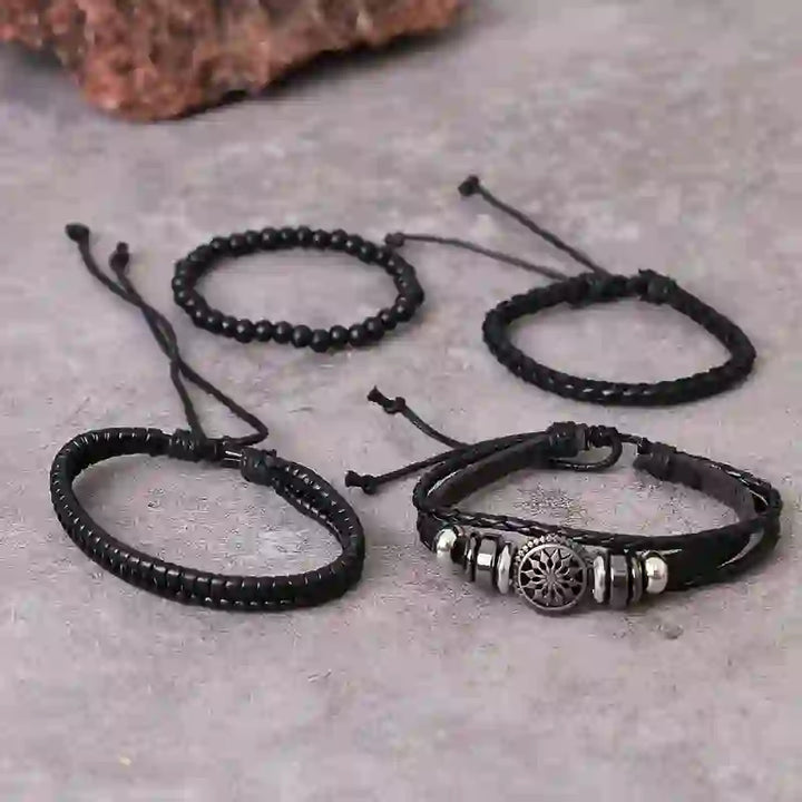 Olivenorma Vintage Pu Leather Beads Multilayer Bracelet - image 4