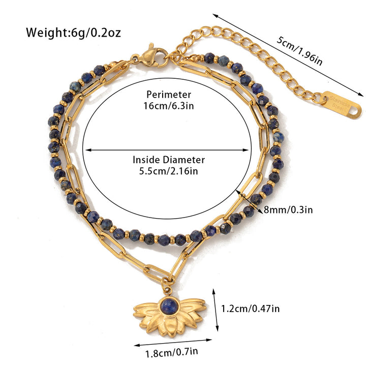 Olivenorma Natural Crystal Alloy Double-layer Bracelet