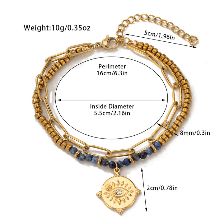 Olivenorma Natural Crystal Alloy Double-layer Bracelet