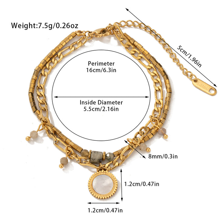 Olivenorma Natural Crystal Alloy Double-layer Bracelet