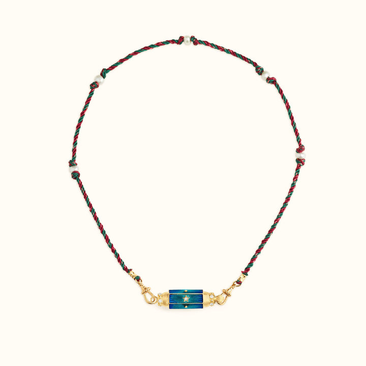 Olivenorma Braided Rope Colorful Tarot Kaleidoscope Pendant Necklace - Blue Stars - image 7