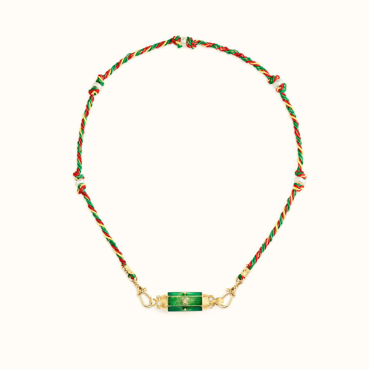 Olivenorma Braided Rope Colorful Tarot Kaleidoscope Pendant Necklace - Green Stars - image 6