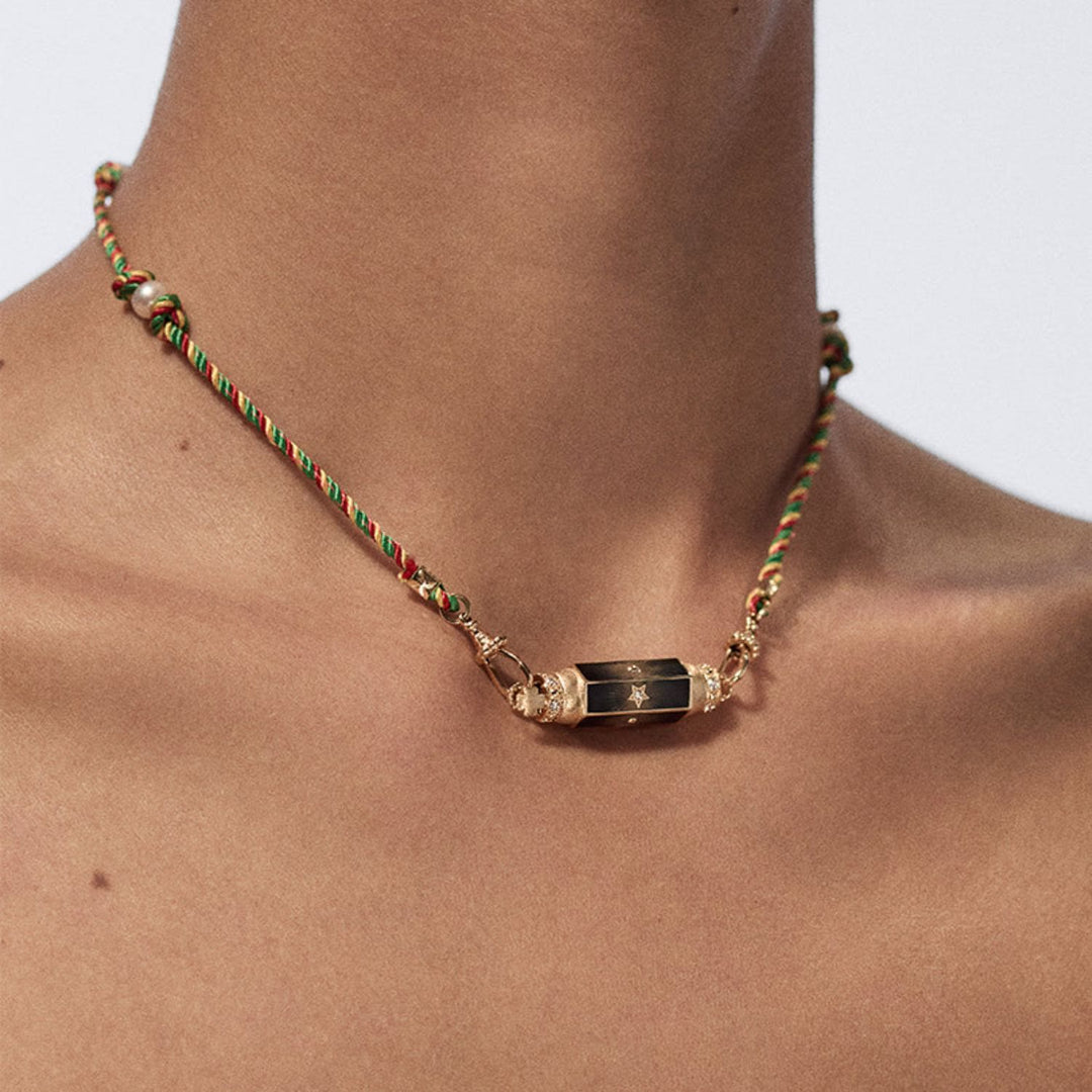 Olivenorma Braided Rope Colorful Tarot Kaleidoscope Pendant Necklace - image 0