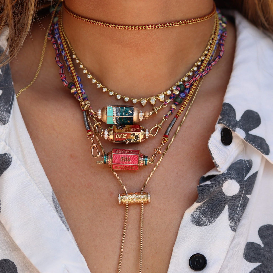 Olivenorma Braided Rope Colorful Tarot Kaleidoscope Pendant Necklace - image 10