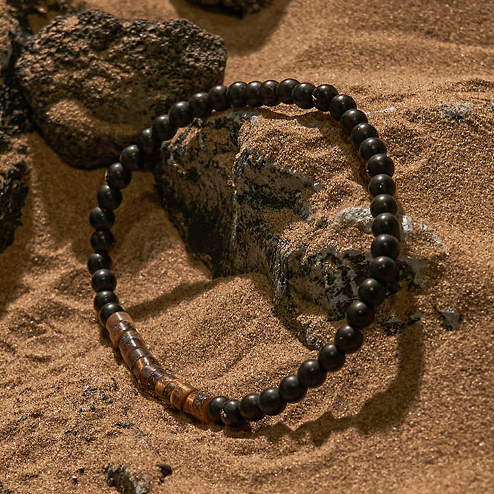 Olivenorma Roller Bead Tiger Eye Obsidian Beaded Bracelet