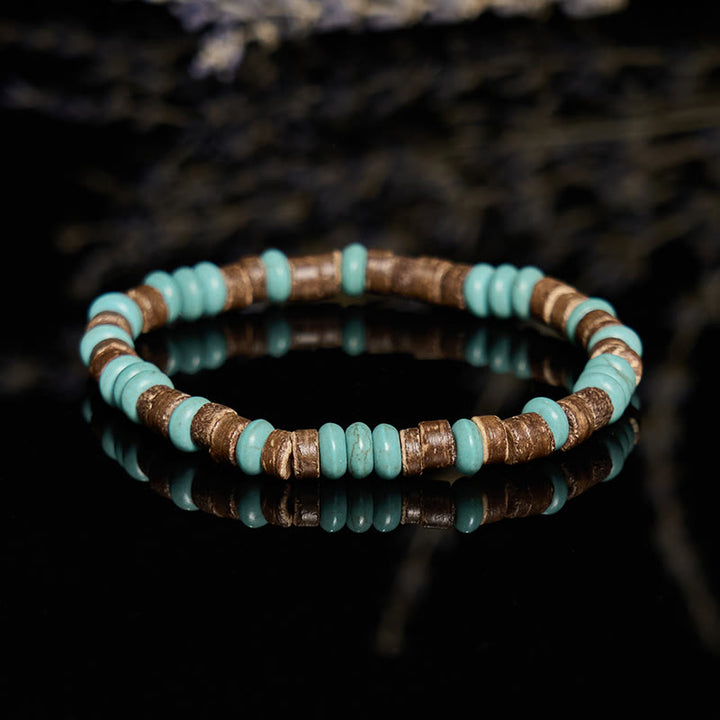 Olivenorma Natural Turquoise Picture Jasper Beaded Bracelet