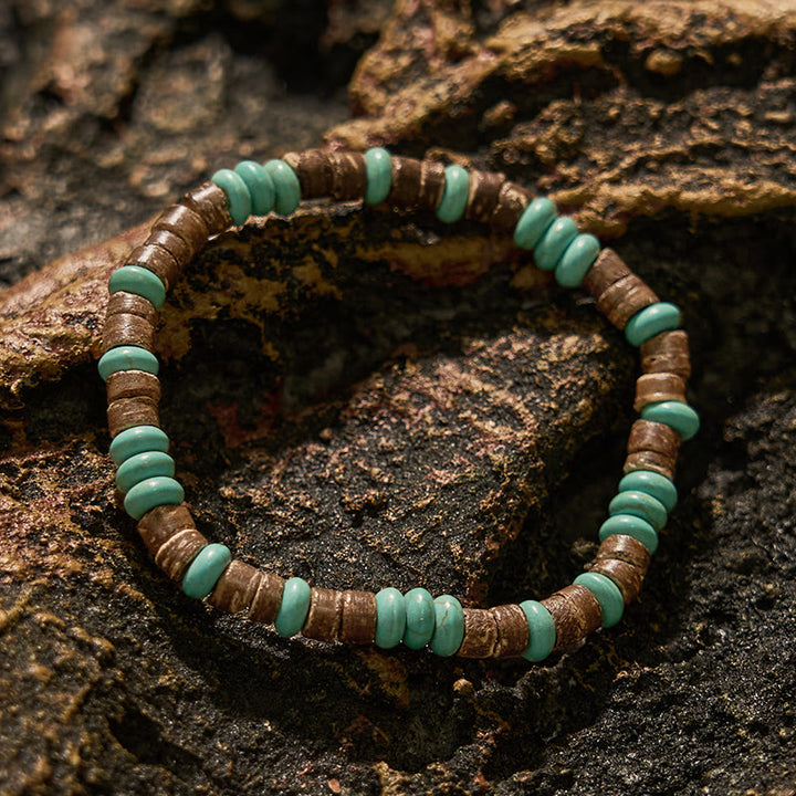 Olivenorma Natural Turquoise Picture Jasper Beaded Bracelet