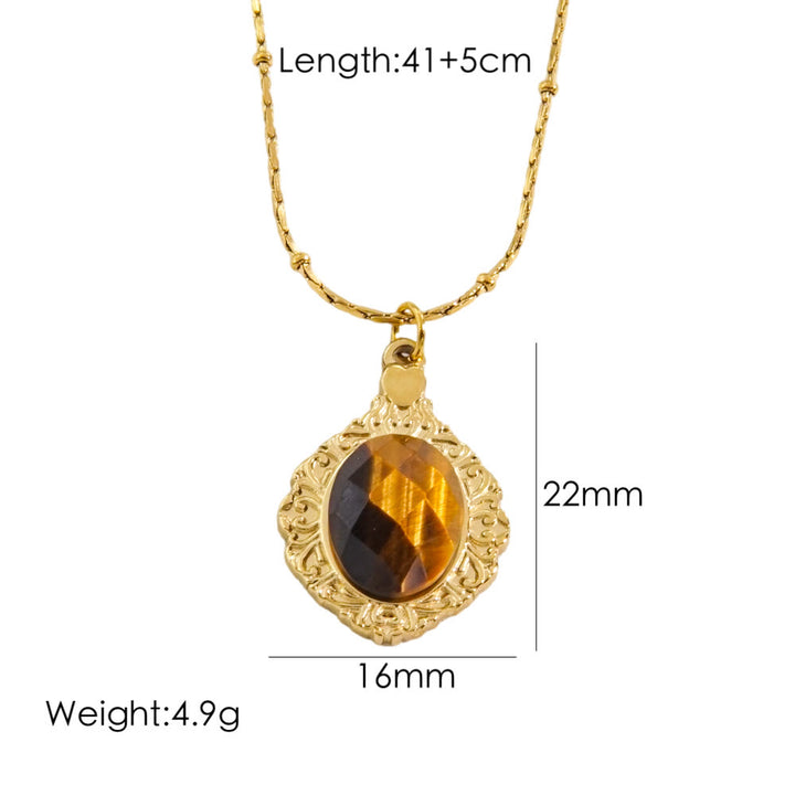 Olivenorma Natural Tiger Eye Pendant Necklace - image 3