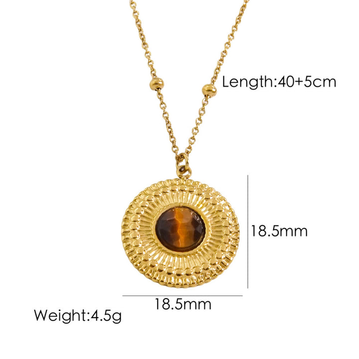 Olivenorma Natural Tiger Eye Pendant Necklace - image 5