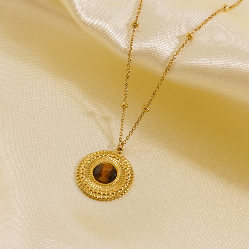 Olivenorma Natural Tiger Eye Pendant Necklace - Tiger Eye#2 - image 4