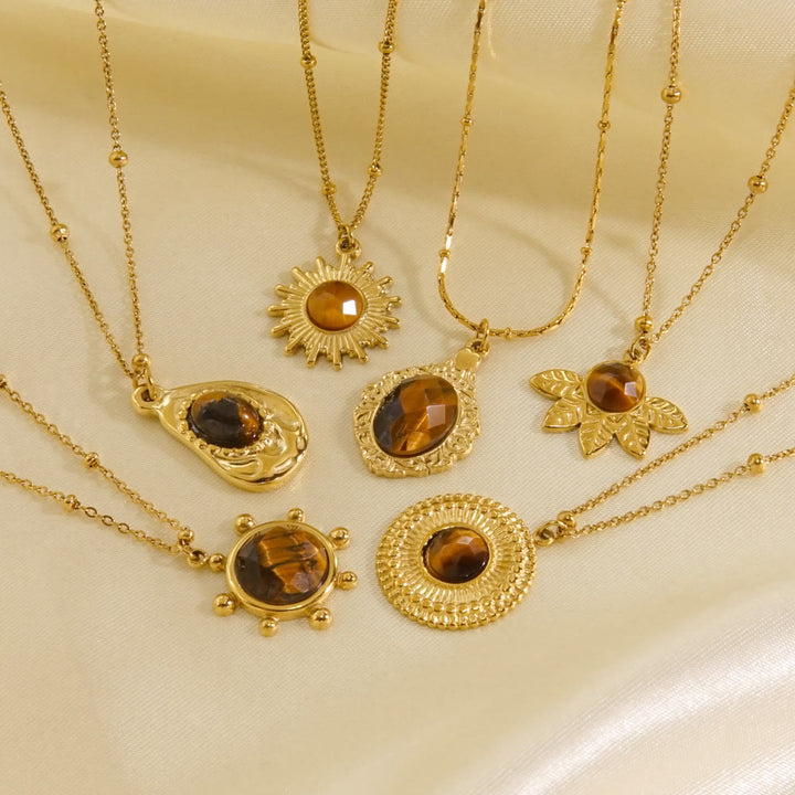 Olivenorma Natural Tiger Eye Pendant Necklace - image 15