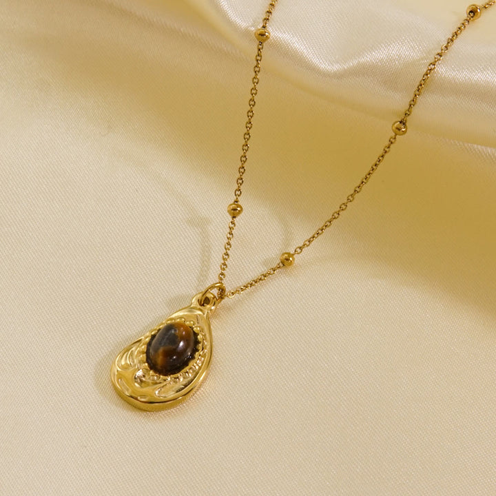 Olivenorma Natural Tiger Eye Pendant Necklace - Tiger Eye#4 - image 8