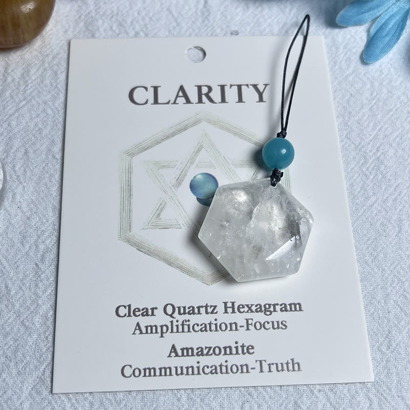 Olivenorma Natural Crystal Metatron's Cube Pendant Keychain