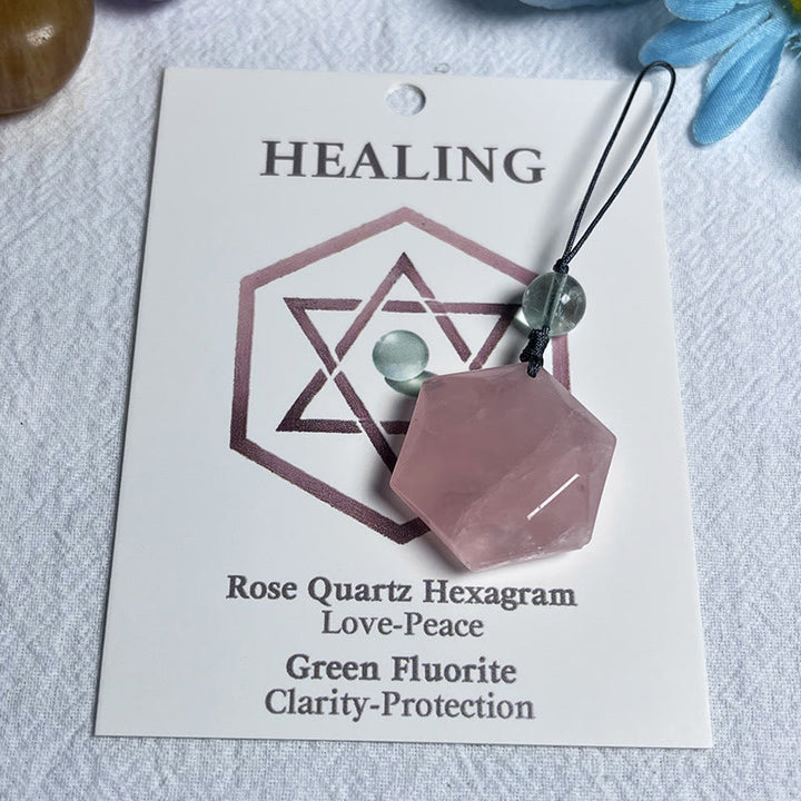 Olivenorma Natural Crystal Metatron's Cube Pendant Keychain