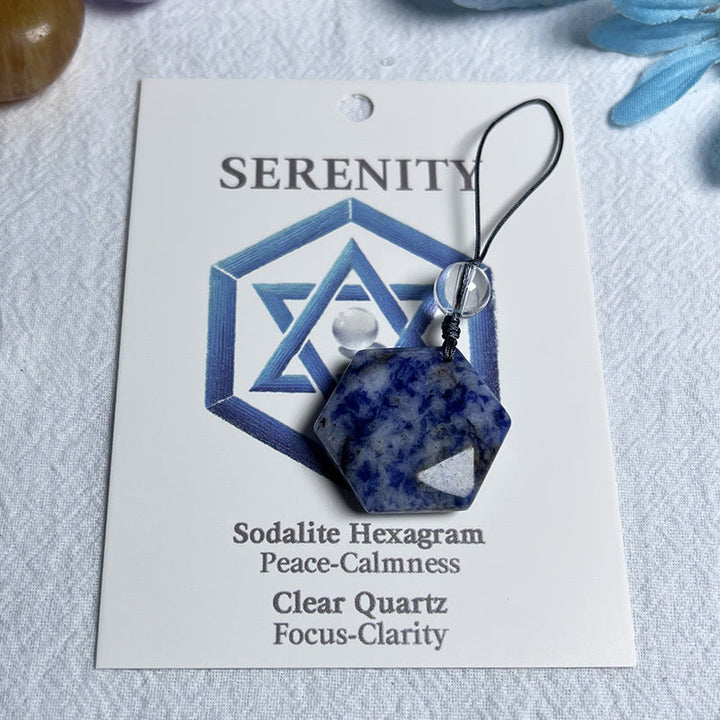 Olivenorma Natural Crystal Metatron's Cube Pendant Keychain