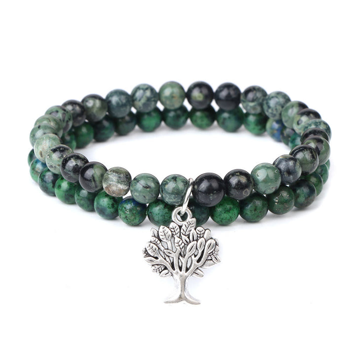 Olivenorma Tree of Life Gemstone Double Layer Bracelet