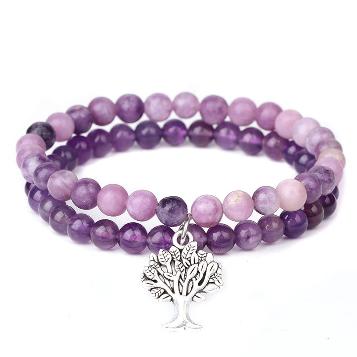 Olivenorma Tree of Life Gemstone Double Layer Bracelet