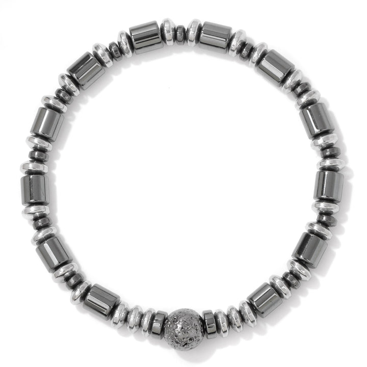 Olivenorma Punk Hematite Lava Stone Beaded Bracelet