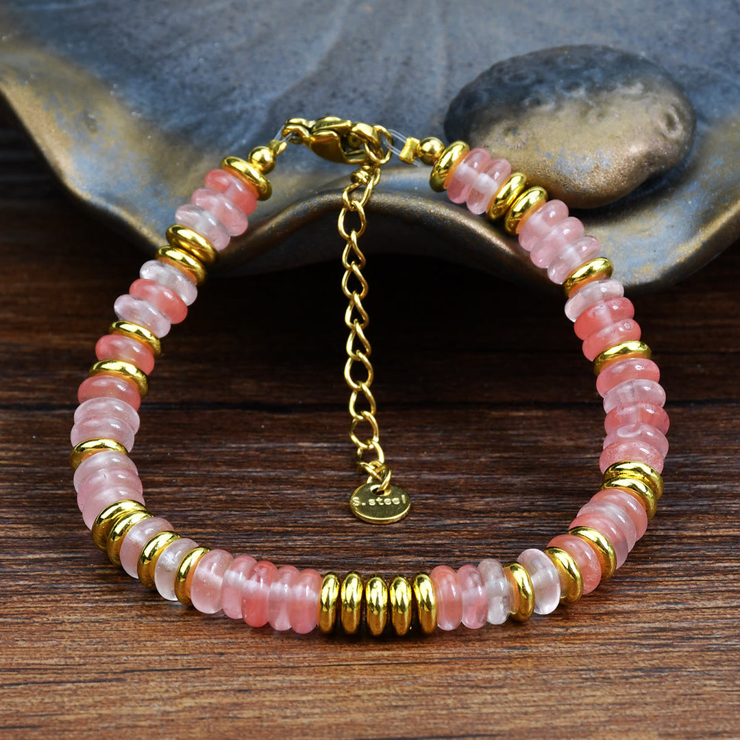 Olivenorma Boho Colorful Natural Agate Beaded Bracelet