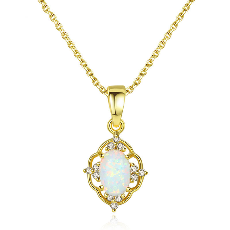 Olivenorma Opal Charm 925 Sterling Silver Necklace