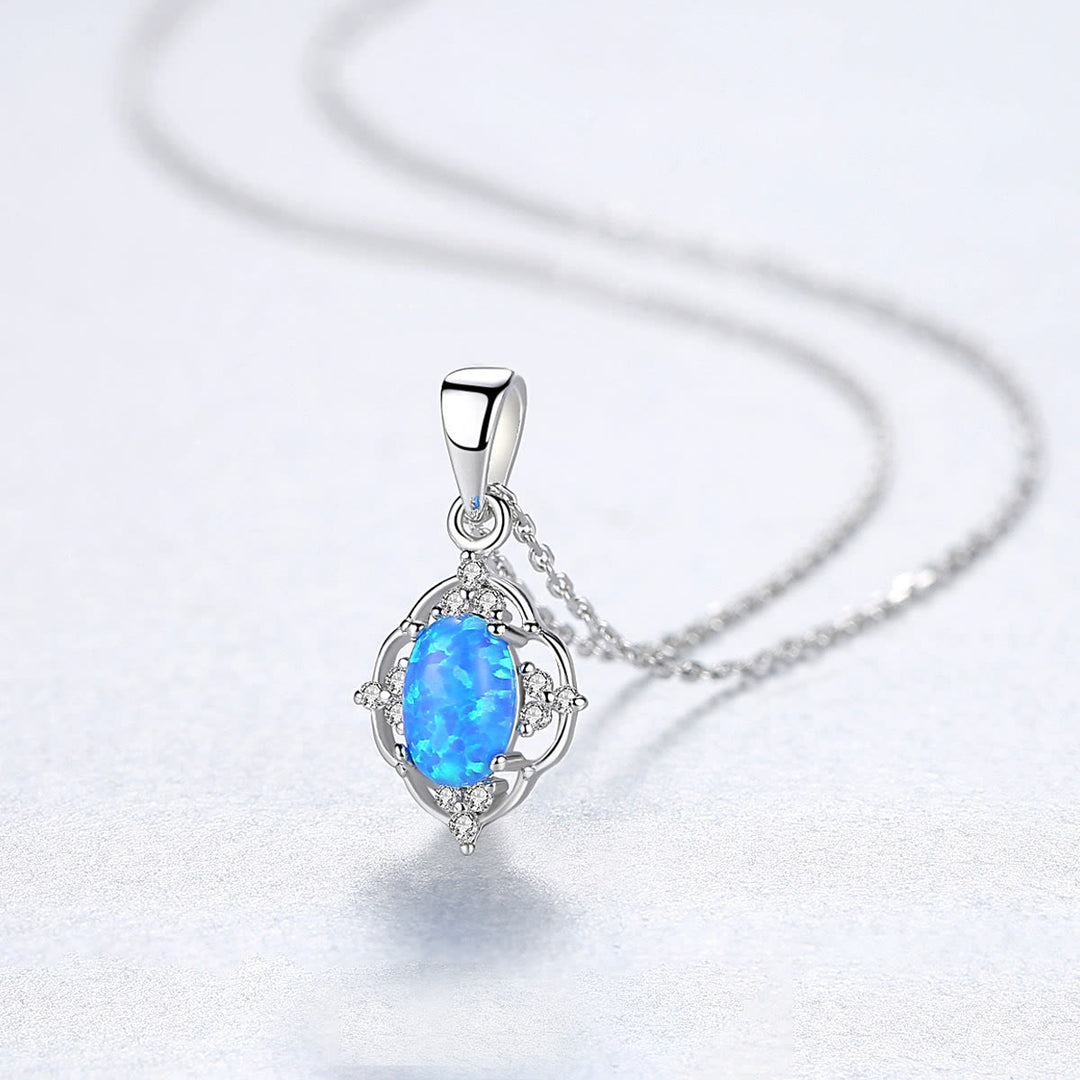 Olivenorma Opal Charm 925 Sterling Silver Necklace