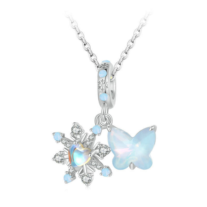 Olivenorma Snowflake Butterfly Opal S925 Silver Choker Necklace