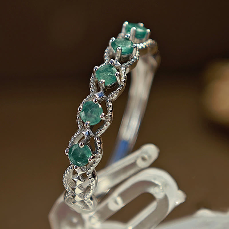 Olivenorma Natural Emerald Vintage Diamond Ring