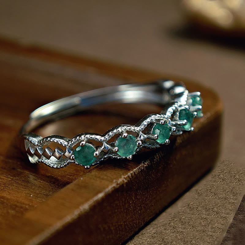 Olivenorma Natural Emerald Vintage Diamond Ring