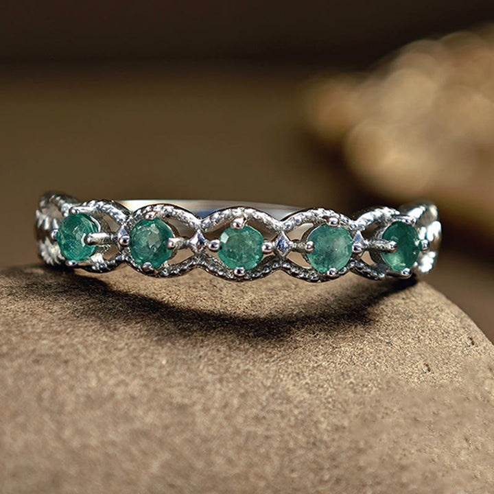 Olivenorma Natural Emerald Vintage Diamond Ring