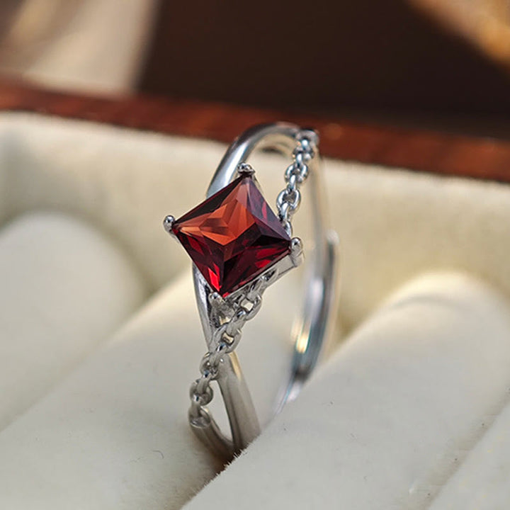 Olivenorma Diamond Cut Natural Garnet Ring - image 4